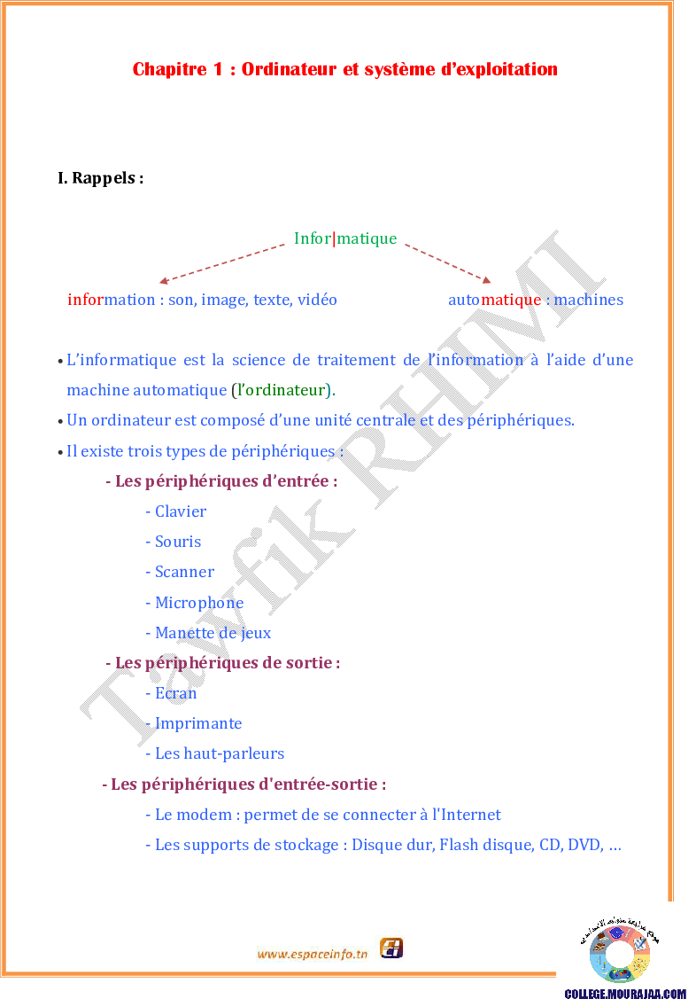 ordinateur et system d exploitation