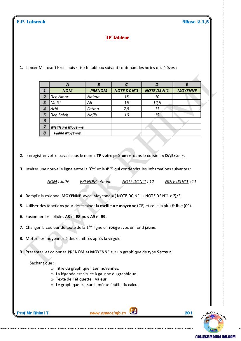 tp tableur excel (2)