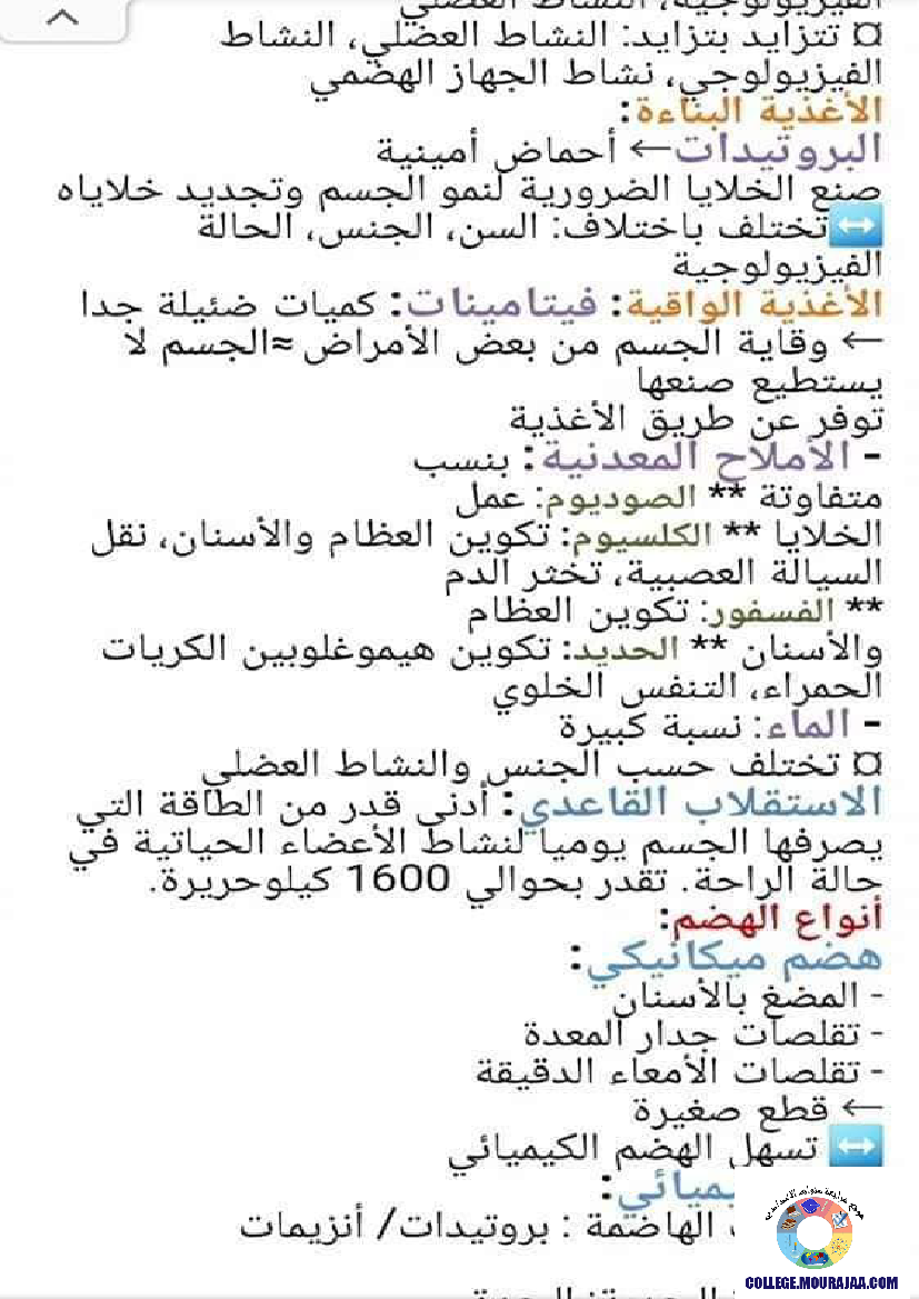 ملخص دروس العلوم و الارض