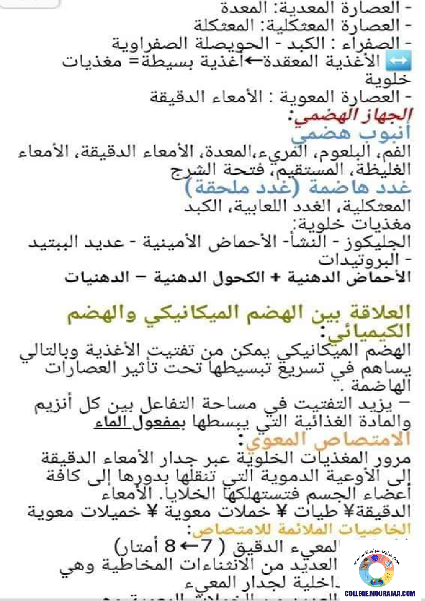 ملخص دروس العلوم و الارض