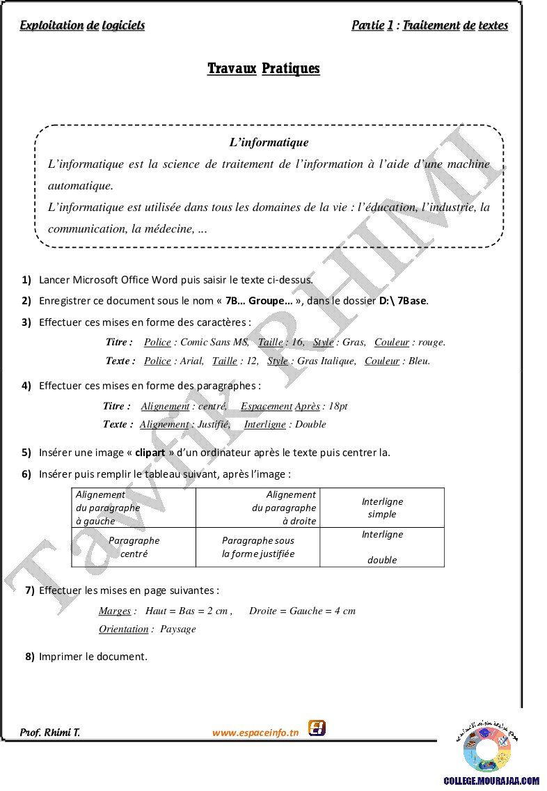 TP traitement de texte