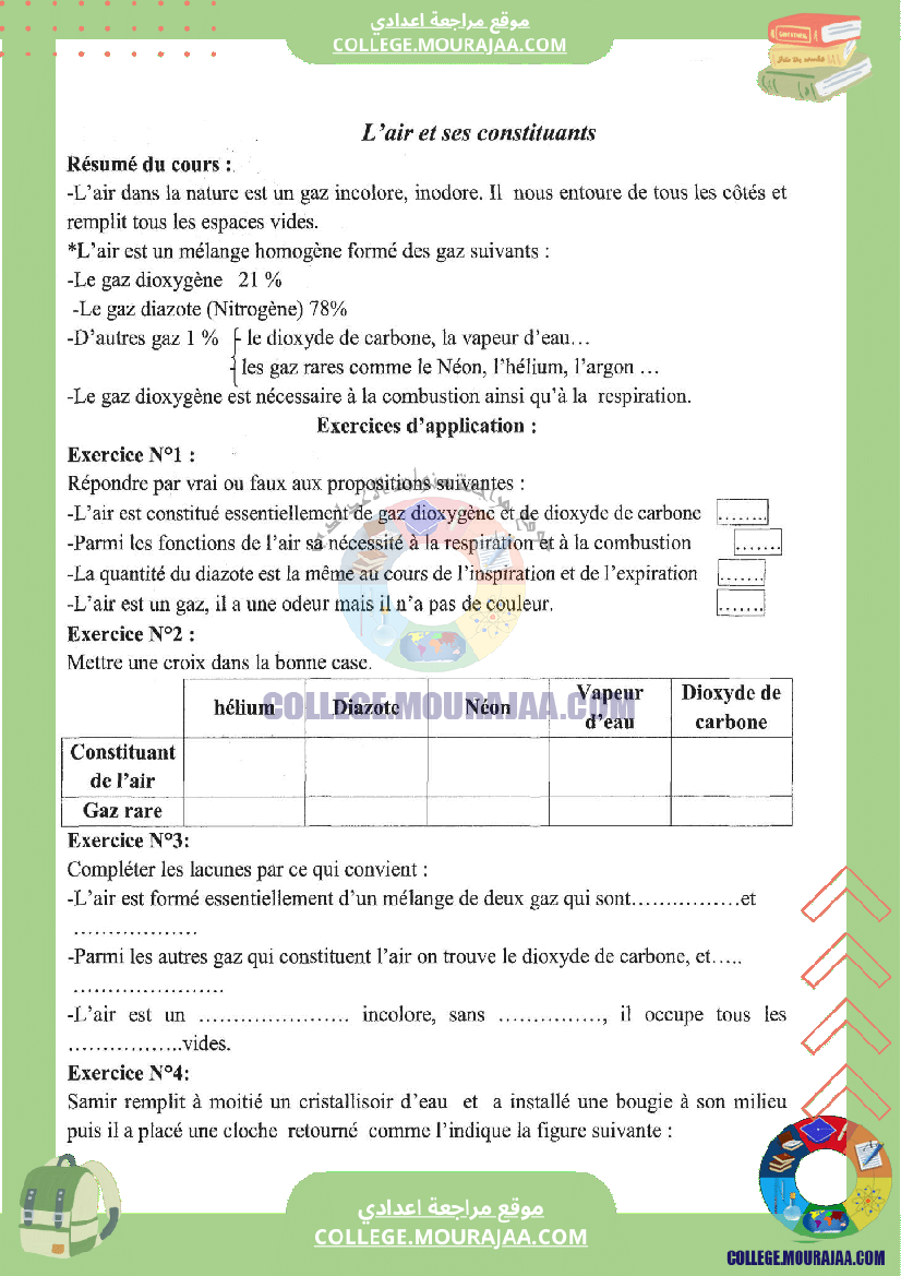 l air et ses constituants