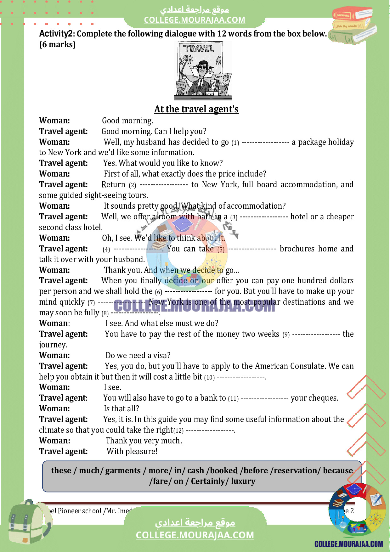 devoir_controle_3_anglais_8eme_annee_avec_correction