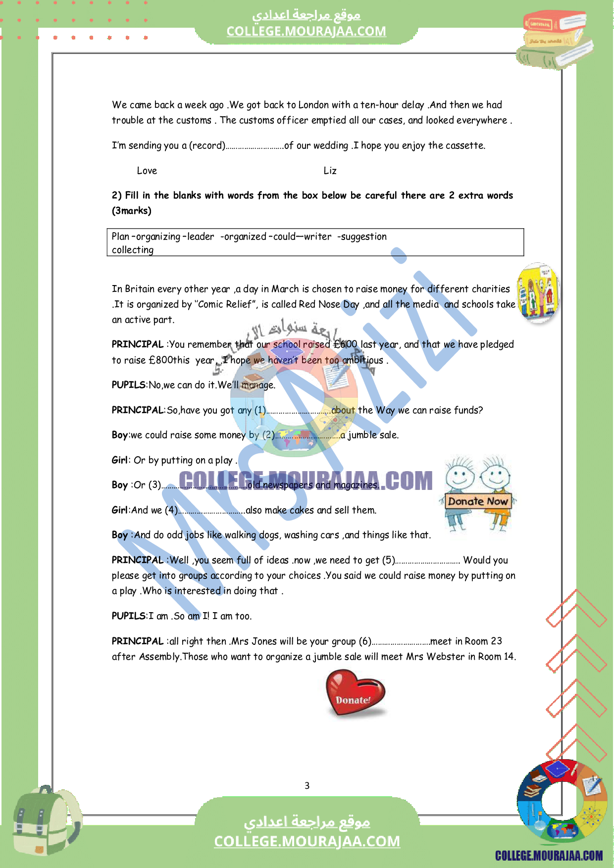 devoir anglais synthese 9eme 3eme trimestre