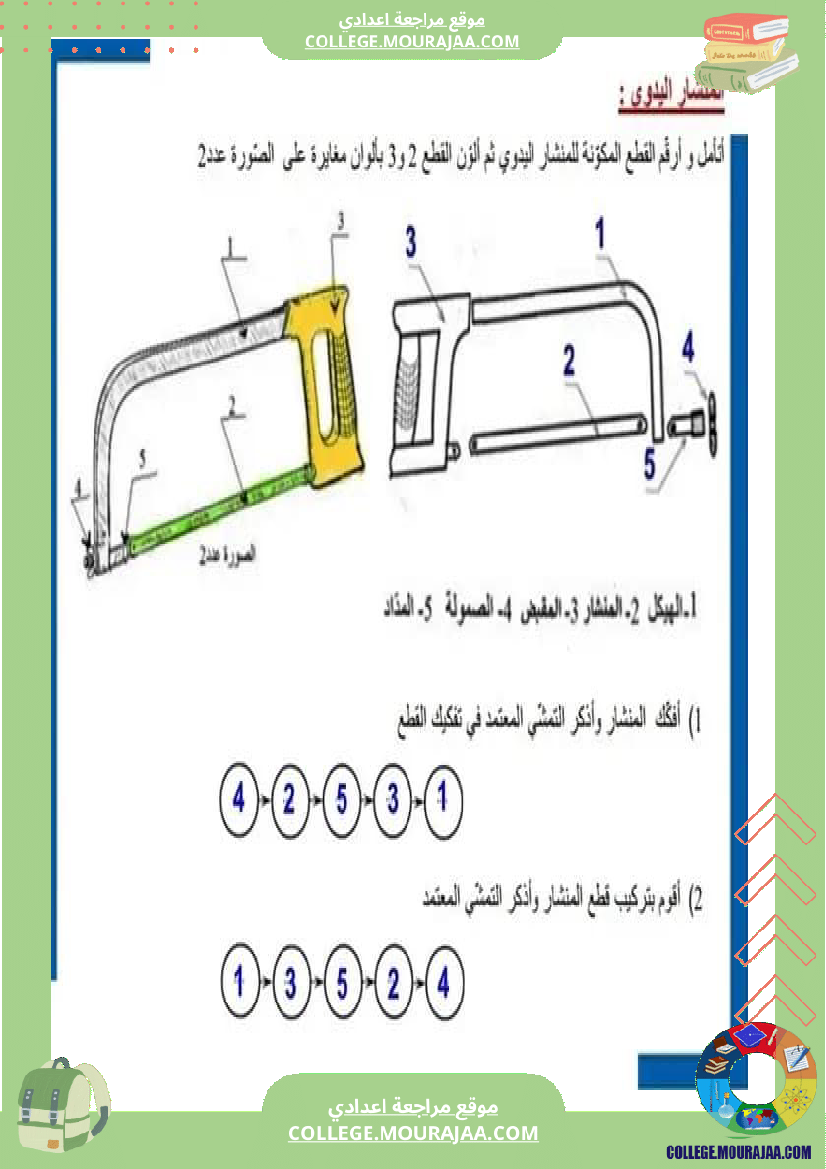 التعبير البياني 8 أساسي الاسقاط المتعامد اللأشكال الاسطوانية عناصر الترقيم