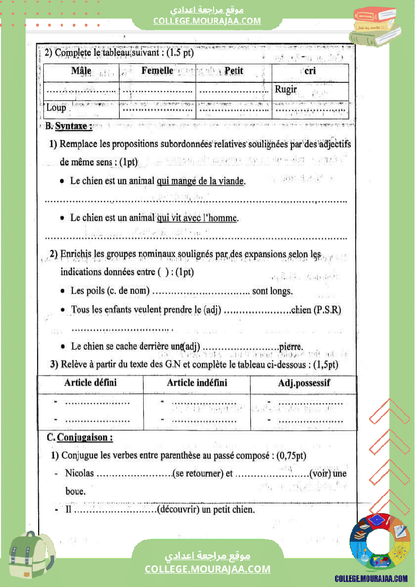 7 eme francais devoir de synthese n 2 corrige 