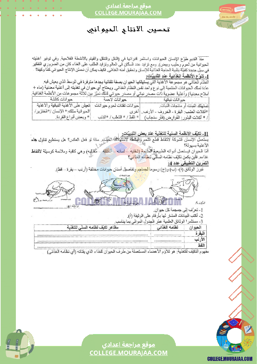 تحسين الانتاج الحيواني