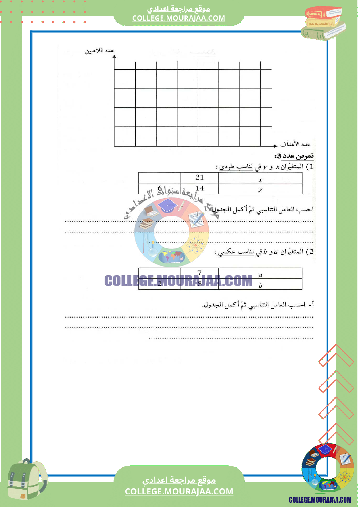 فرض_تاليفي_عدد3_سنة_السابعة_رياضيات_مع_الاصلاح
