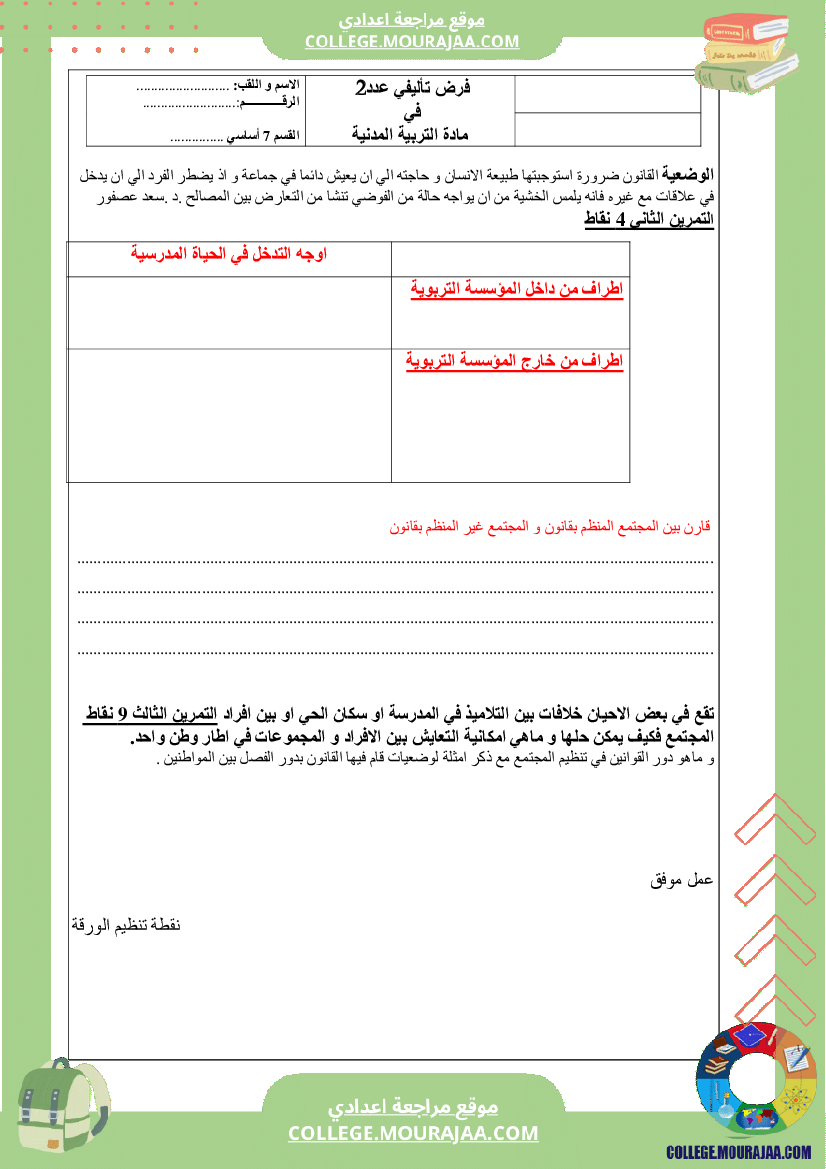 فرض_تاليفي_سنة_السابعة_الثلاثي_الثاني_مدنية