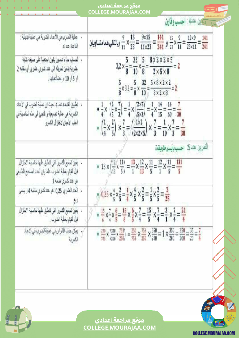 الثامنة_أساسي_الثلاثي_الثاني_الضرب_والقسمة_في_الاعداد_الكسرية_النسبية