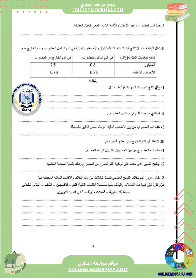 فرض تأليفي موحد في علوم الحياة و الأرض للسنوات التاسعة أساسي مرفق بالإصلاح