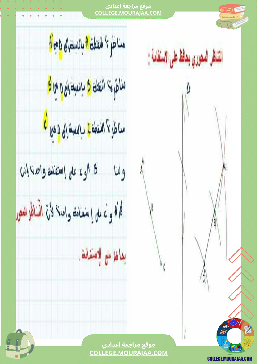 سابعة_أساسي_تلخيص_درس_التناظر_المحوري