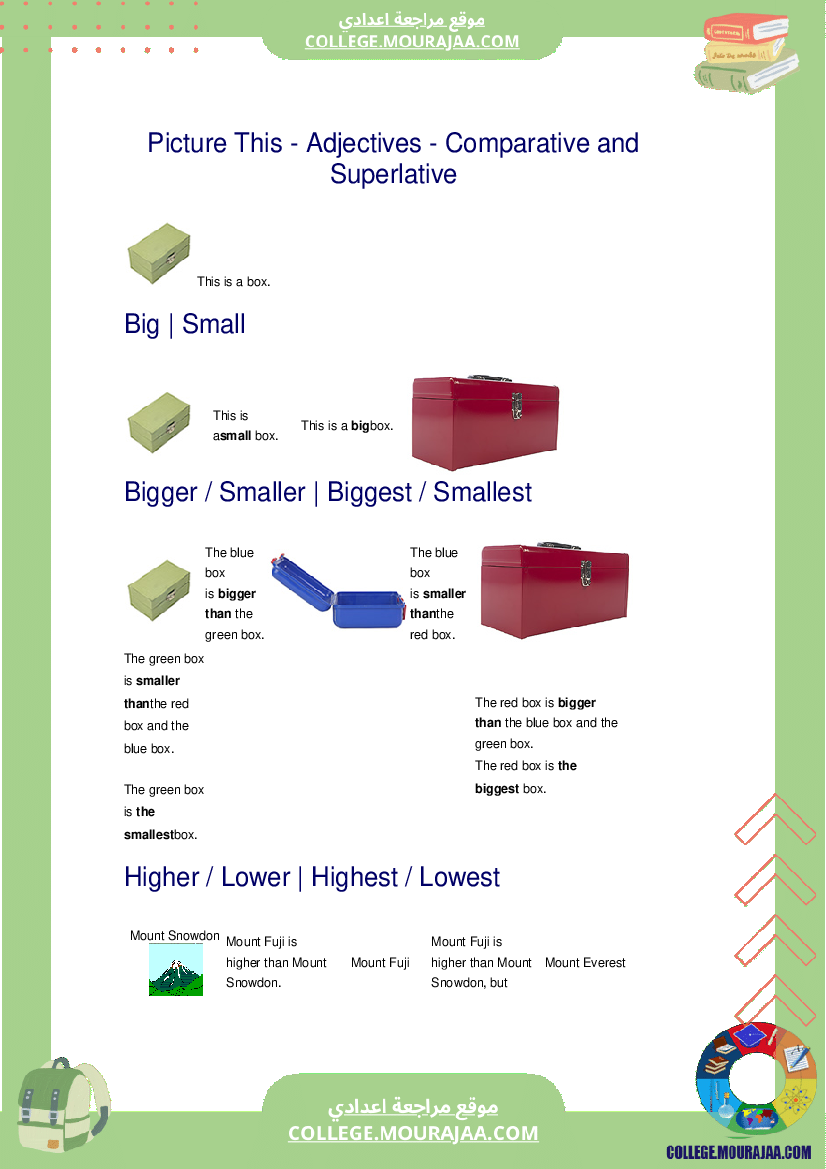lesson Picture This-Adjectives-Comparative and Superlative