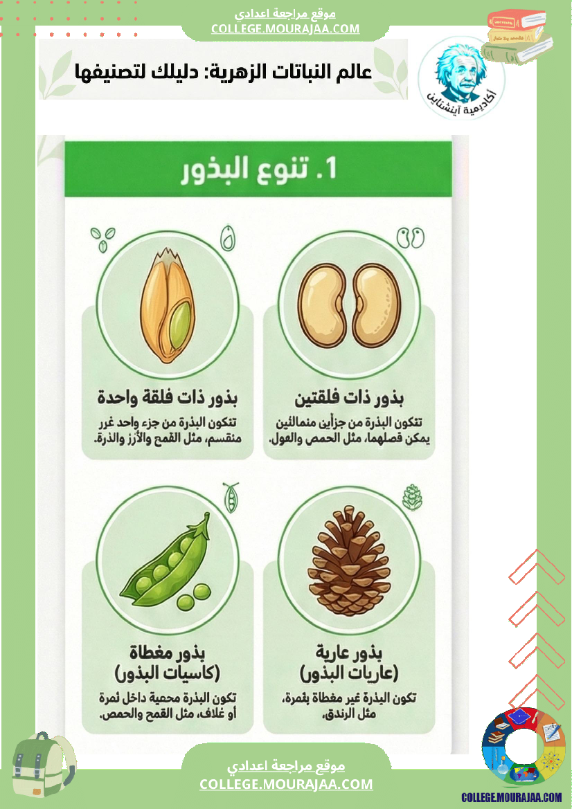 ملخصات دروس علوم الحياة والأرض تنو ع النباتات الزهري ة وتصنيفها ا الثلاثي الثاني السنة ا