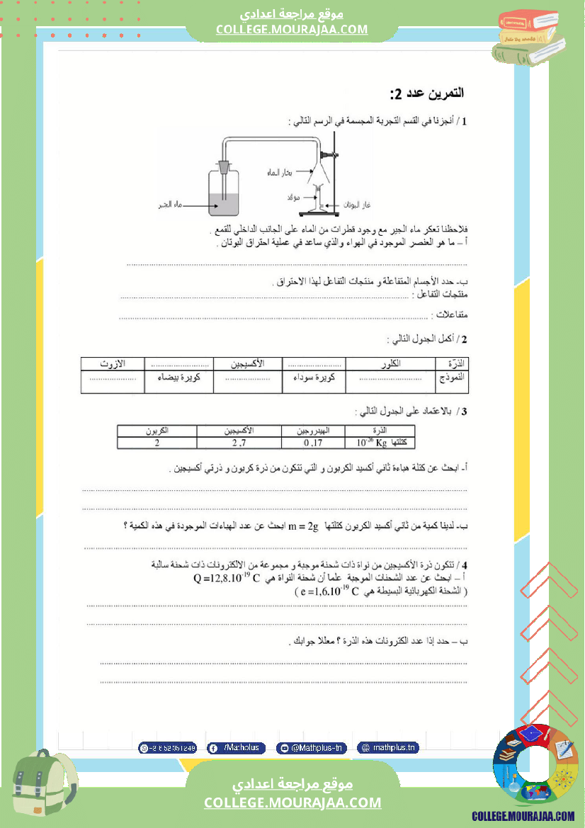 التاسعة_اساسي_physique_فروض_مراقبة_عدد_2