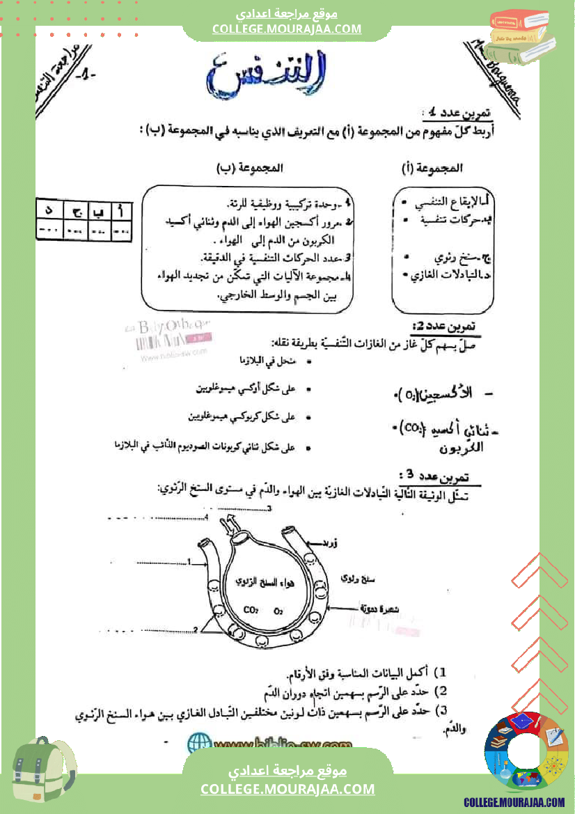 سنة تاسعة تلخيص علوم حياة و الارض