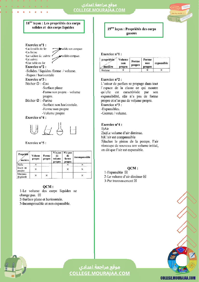 السابعة اساسي physique pilote synthese 2 correction