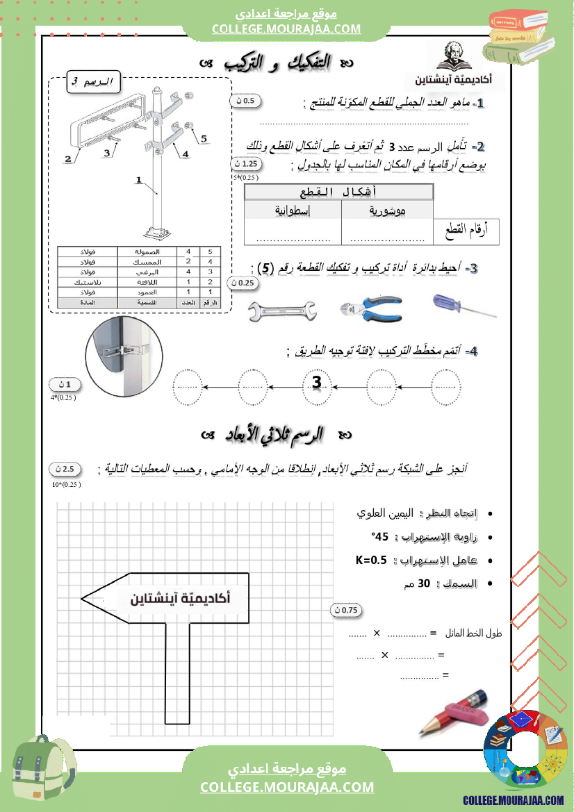 فرض تأليفي في التكنولوجيا سنة7