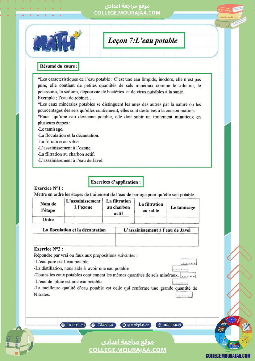 السابعة اساسي physique pilote