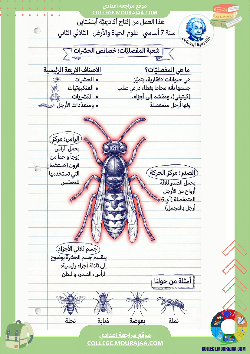 مراجعة علوم الحياة والأرض السنة السابعة أساسي الثلاثي الثاني