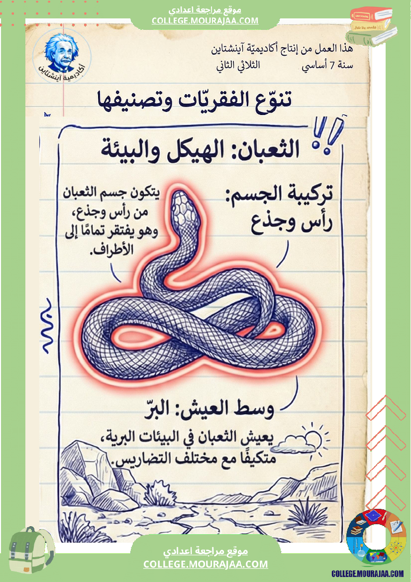 مراجعة علوم الحياة والأرض السنة السابعة أساسي الثلاثي الثاني 