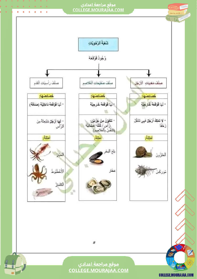 ملخص دروس الثلاثي الثاني علوم حياة والأرض سنة سابعة