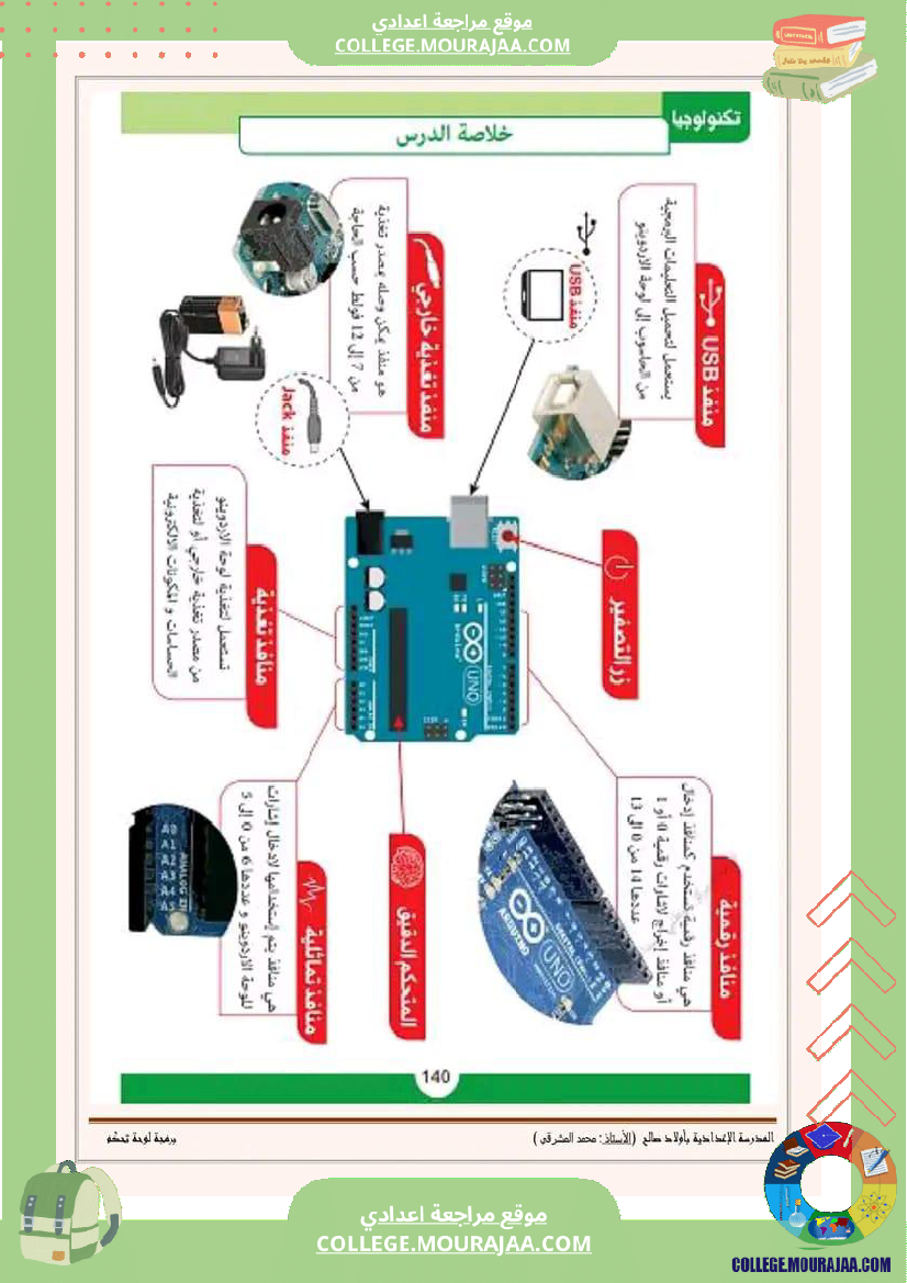 برمجة لوحة التحكم أردوينو  لمستوى 7 أساسي  مخبر التكنولوجيا ب