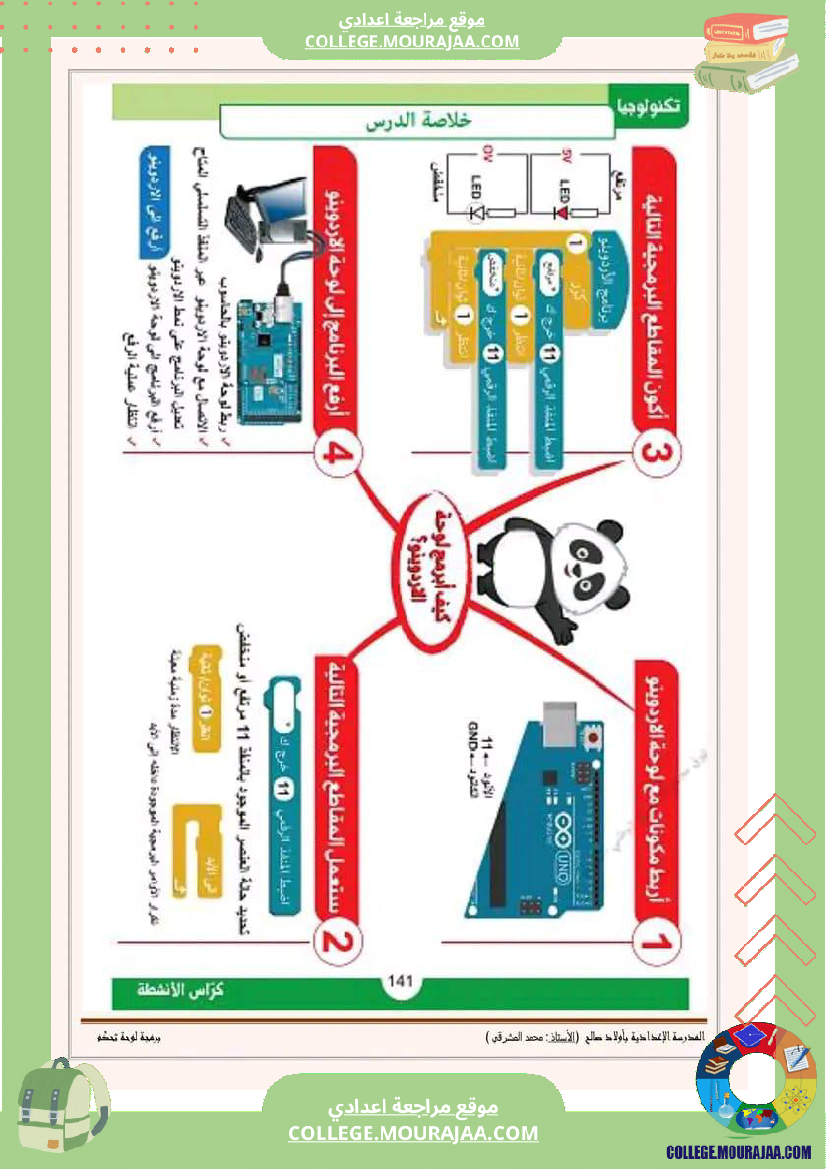 برمجة لوحة التحكم أردوينو  لمستوى 7 أساسي  مخبر التكنولوجيا ب