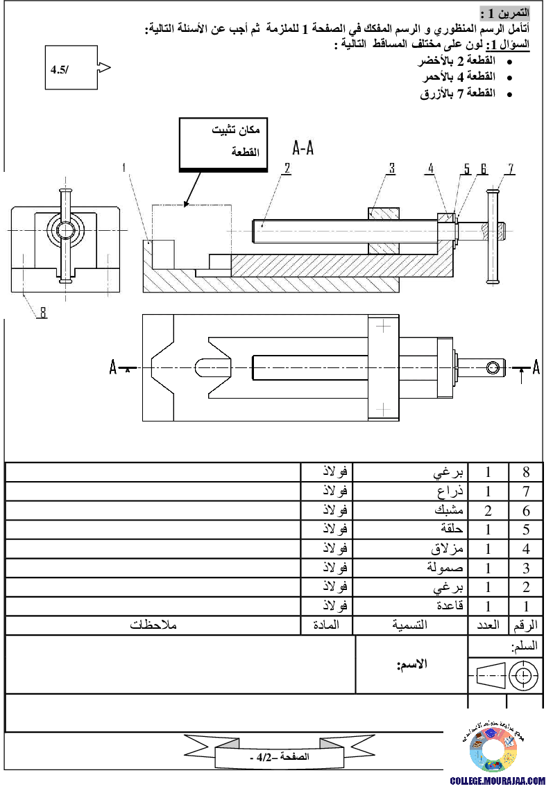 فرض تأليفي سنة التاسعة في التربية التكنولوجية الثلاثي الثالث