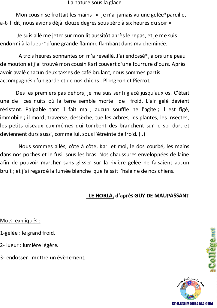 فرض مراقبة سنة السابعة في الفرنسية الثلاثي الثاني