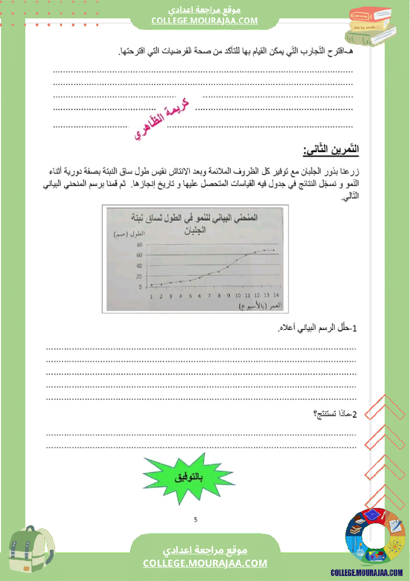 فرض تأليفي عدد 2 علوم للسنة ثامنة الثلاثي الثاني مع الإصلاح