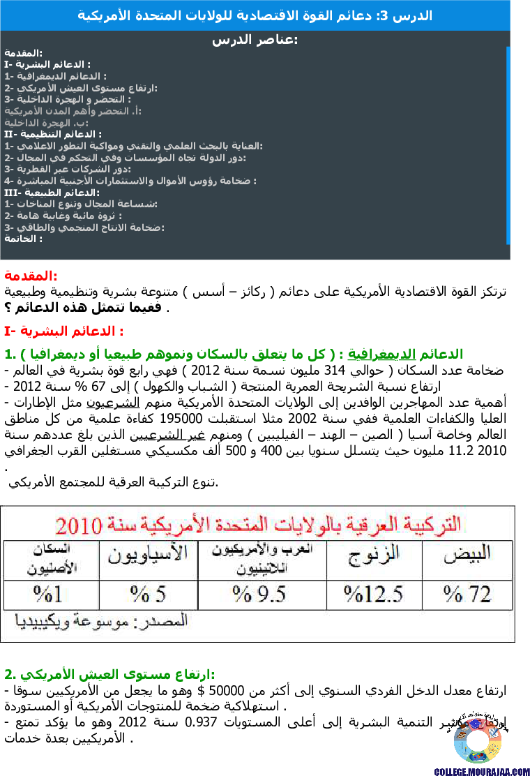 دعائم القوة الاقتصادية للولايات المتحدة الأمريكية