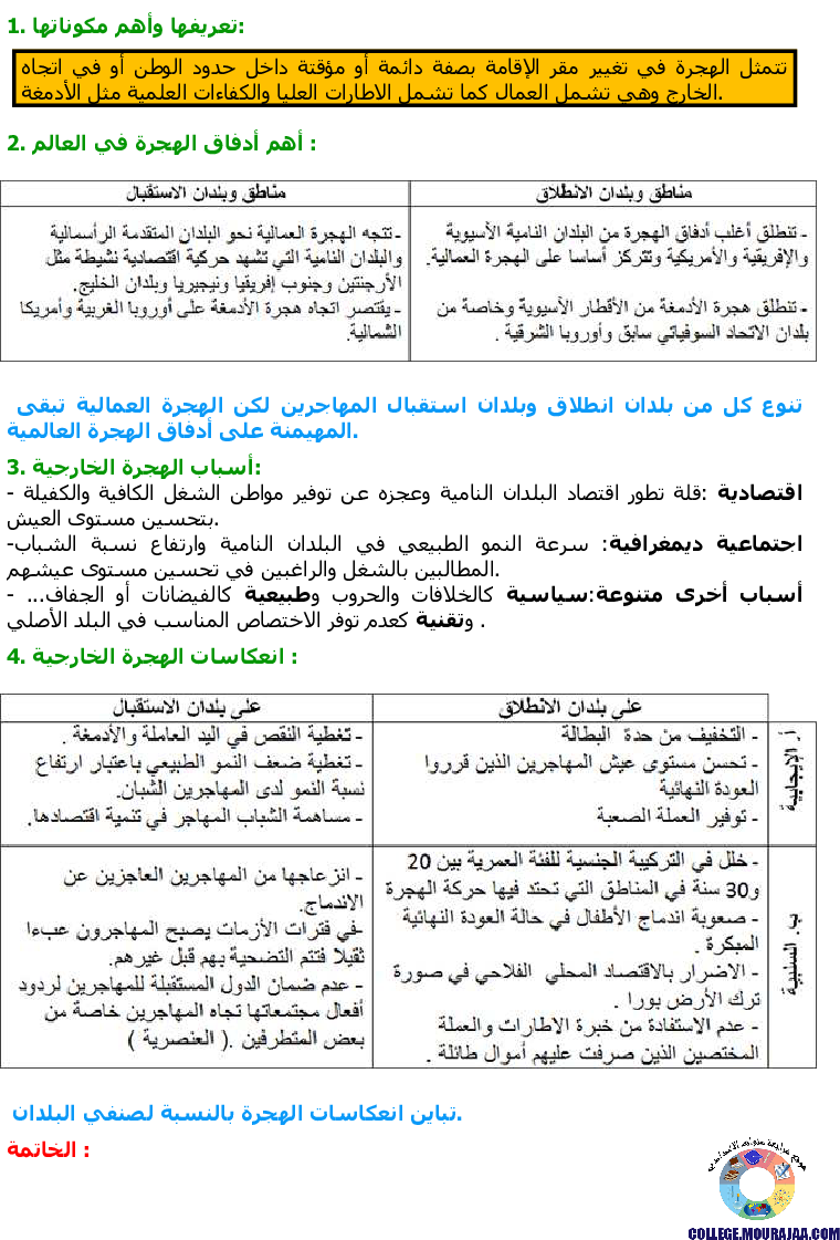 حركيّة سكّانيّة متباينة في العالم