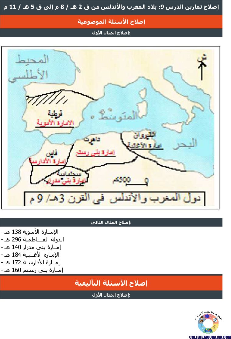 بلاد_المغرب_والأندلس_تمارين_مع_الاصلاح