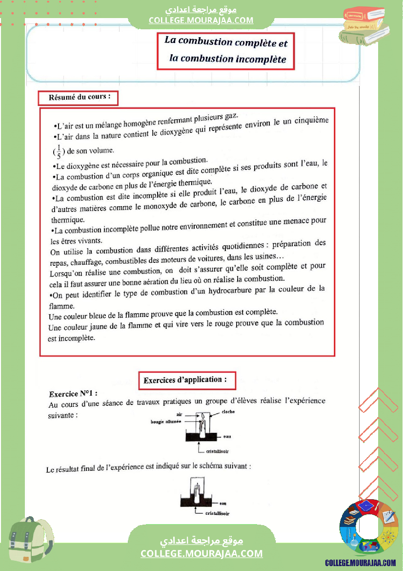 la combustion complete et imcomplete