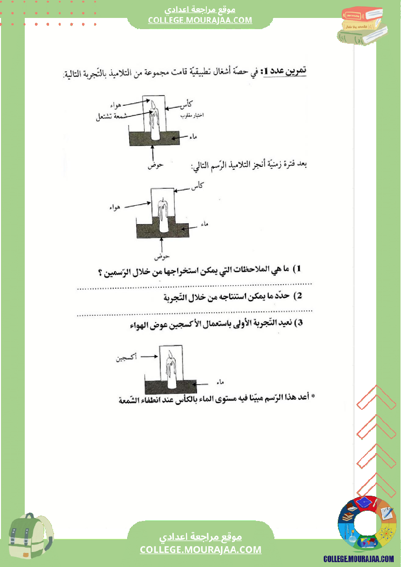 ضرورة الاكسجين للاحتراق التام و الغير التام