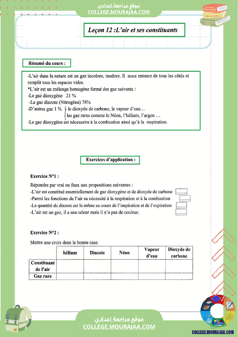 l air et ses constituants