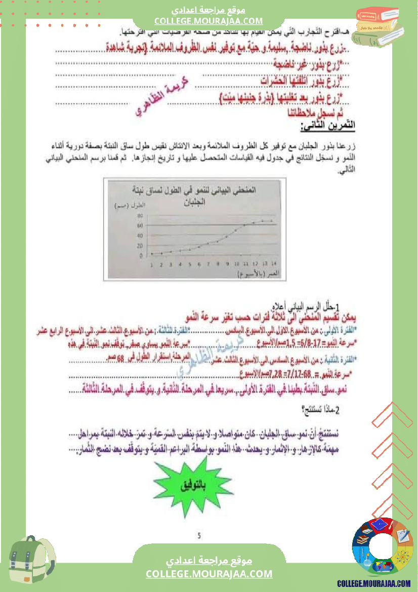 فرض تأليفي عدد 2 في علوم الحياة و الأرض للسنة ثامنة أساسي الثلاثي الثاني مع الإصلاح