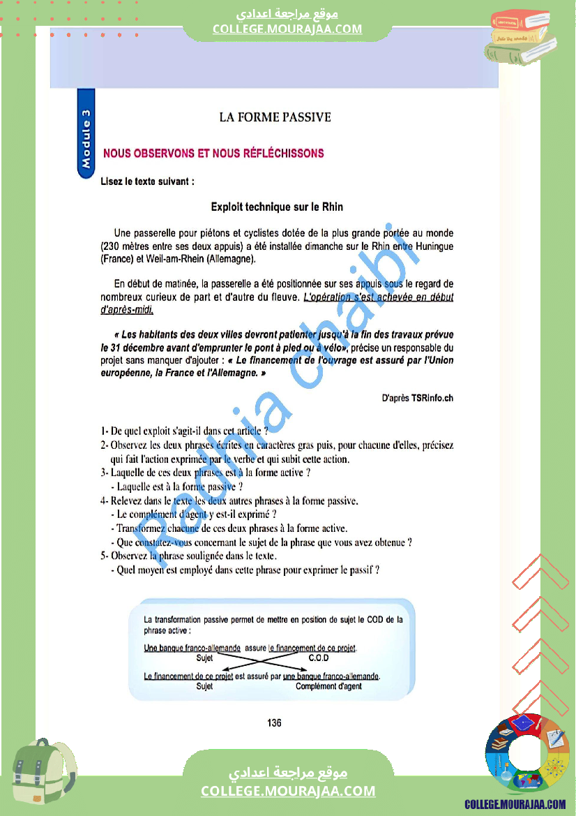 9 eme francais module 3 exploits et performances grammaire la forme passive