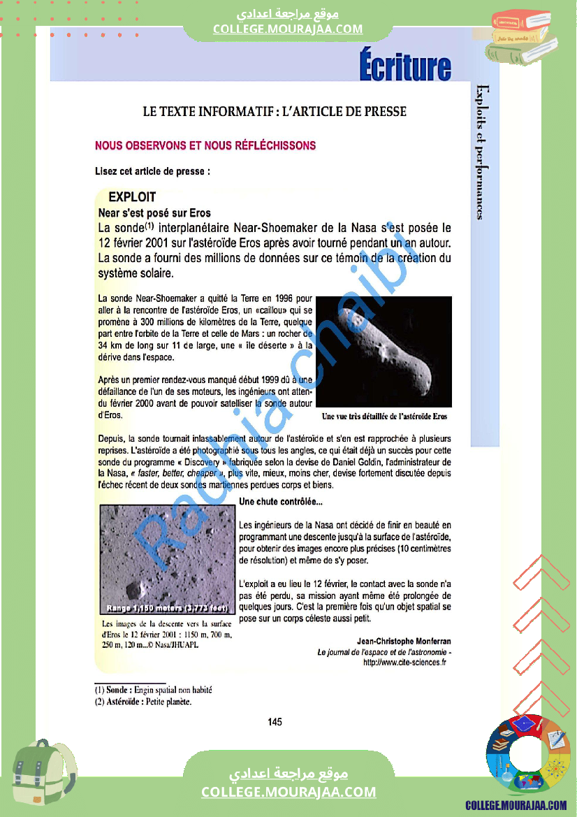 9 eme francais module 3 exploits et performances production ecrite correction des exercices