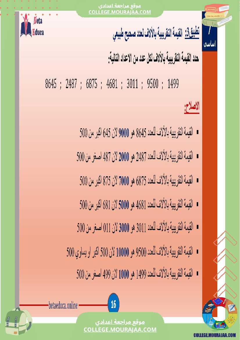 سابعة اساسي قوى الاعداد الصحيحة الطبيعية