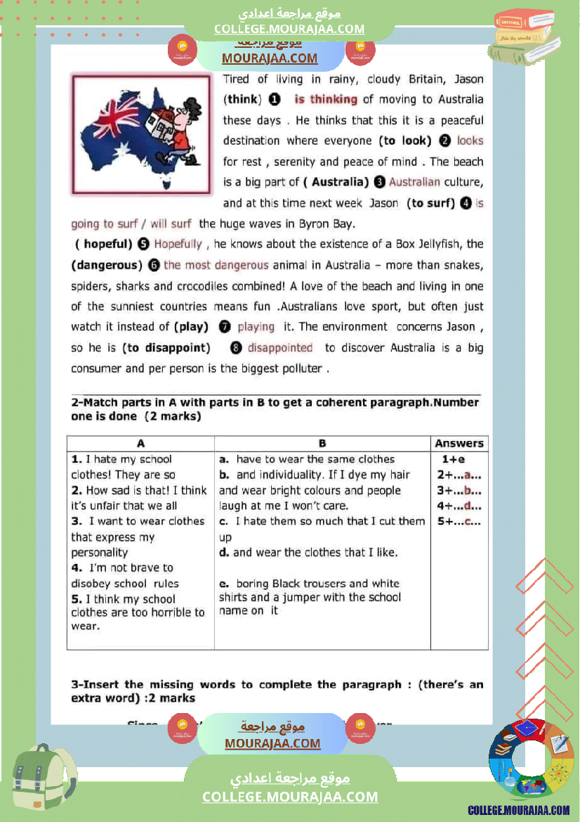 8 eme anglais devoir de synthese n 1 correction