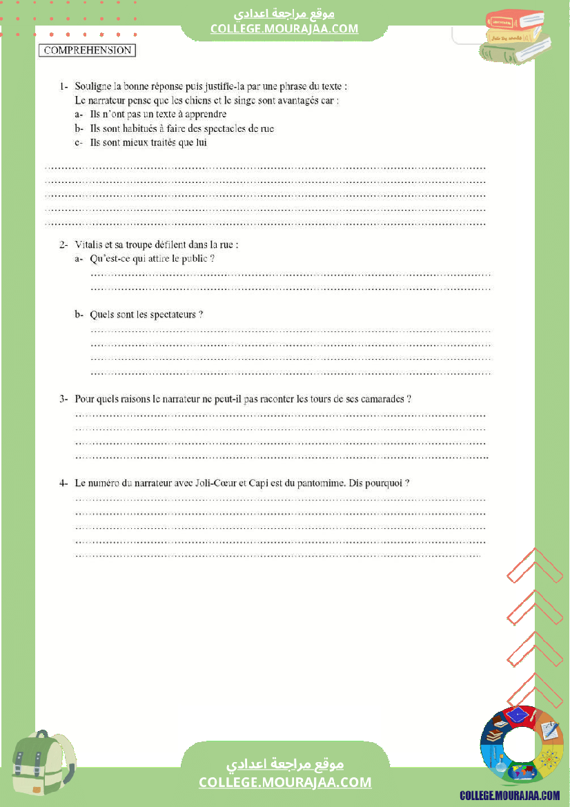 8eme annee francais 1er trimestre devoir de synthese n1 corrige correction