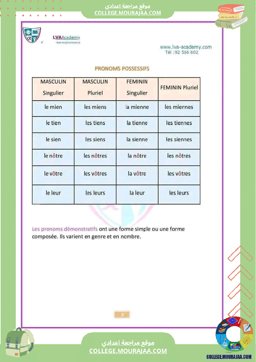 8eme annee francais 1er trimestre langue cours et exercices corriges