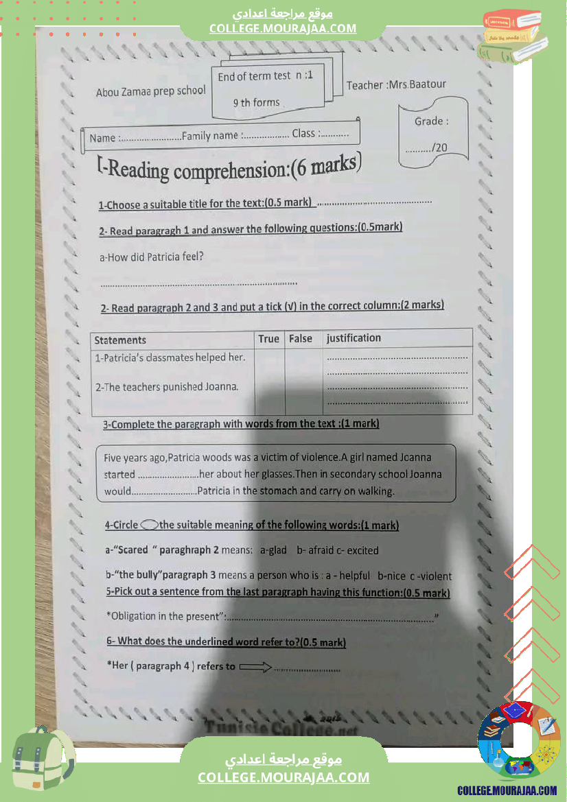 9 eme anglais devoir de synthese n 1 corrige