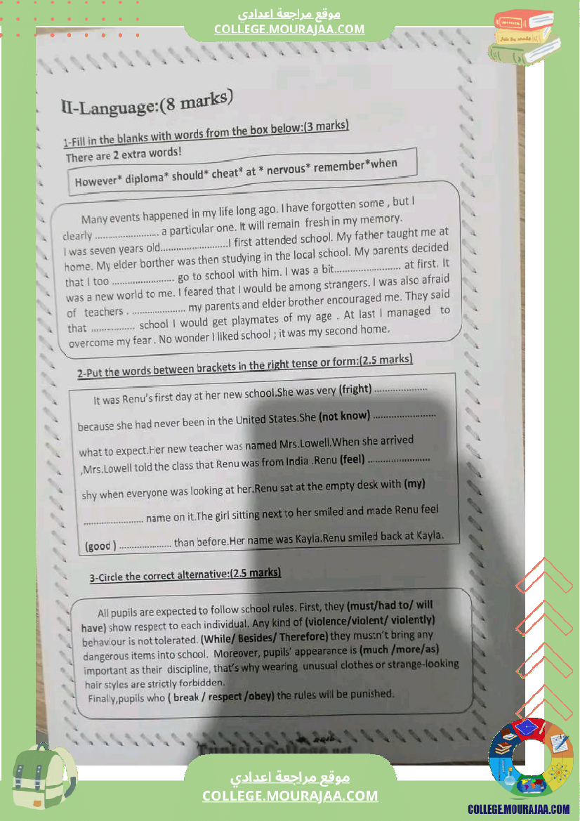 9 eme anglais devoir de synthese n 1 corrige