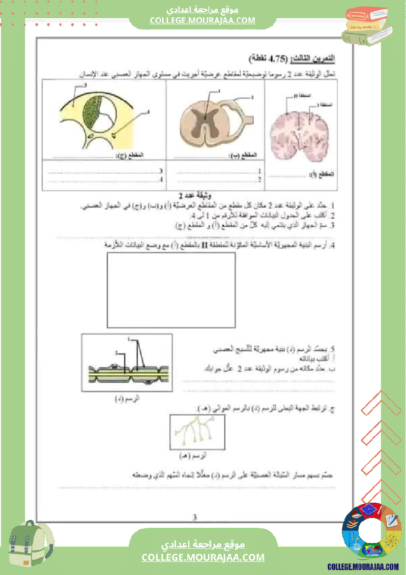 تاسعة أساسي علوم الحياة و الأرض فرض تاليفي عدد 1 مع الاصلاح
