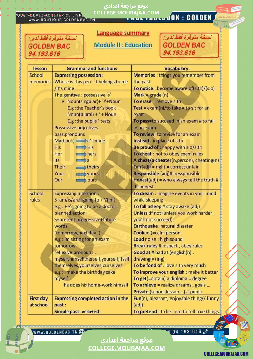 تاسعة_أساسي_ملخصات_انقليزية_و_فرنسية_عام_كامل