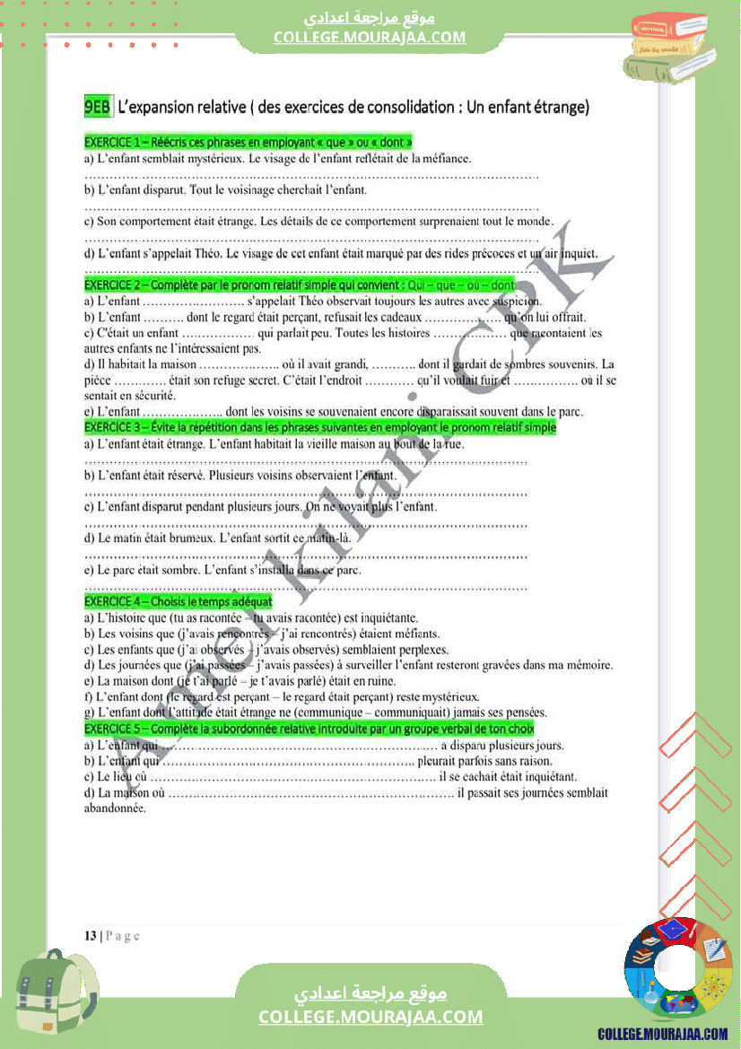 revision et consolidation neuvieme l expansion relative