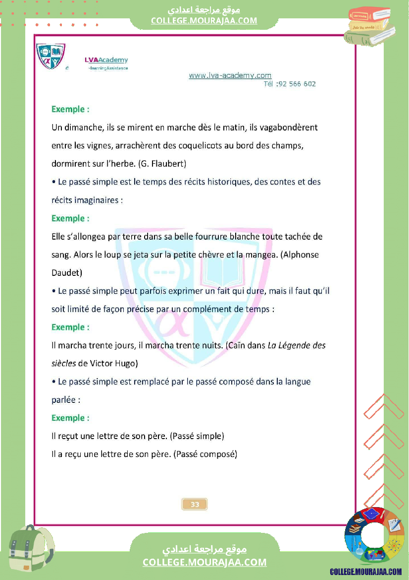 serie d exercices pour les 9 eme annee le passe simple et l imparfait